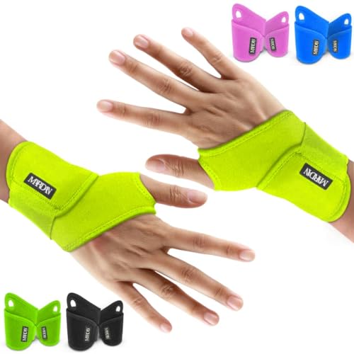 MARDAN®️2 Polsiera Giallo per tendinite polso | Tutore polso destro per tendinite | Fascia polso ergonomica in neoprene traspirante | Ideale per sport | lavoro e recupero