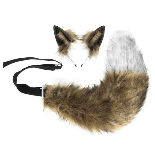 Diadema con orejas de animal antideslizante y cola ligera para evitar dolores