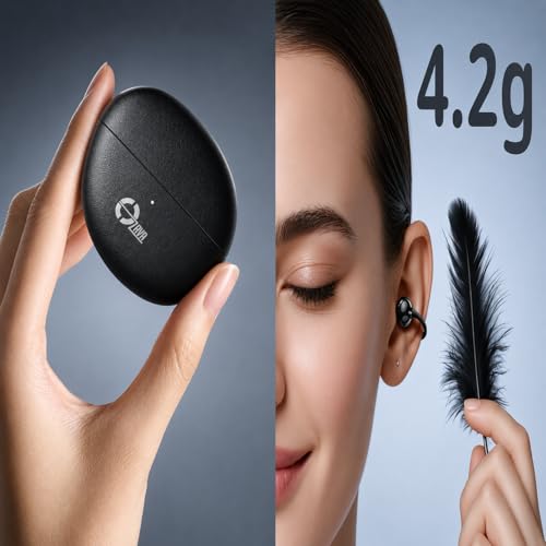 Image of Wireless OWS-X Open Ear Earbuds with Clip Design, Up-to 40H Playtime, ENC,13mm Driver, BTv5.4, Touch Control (Black)