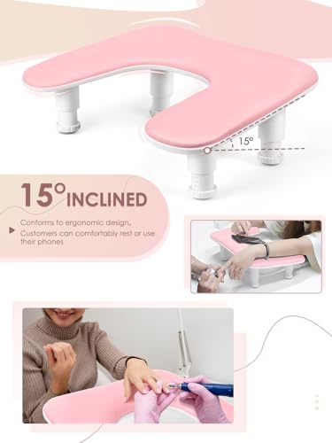 U-förmige Nagelarmauflage für die Hand: Handauflage für Nägel, rosa Maniküre-Handauflage für Nagelkunst-Liebhaber, Nagelkunst-Salon für Anfänger, professionelle Maniküristen（Rosa）