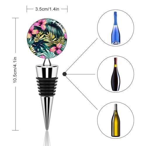 Bouchon de vin de qualité supérieure aux finitions de fleurs hawaïennes - 3