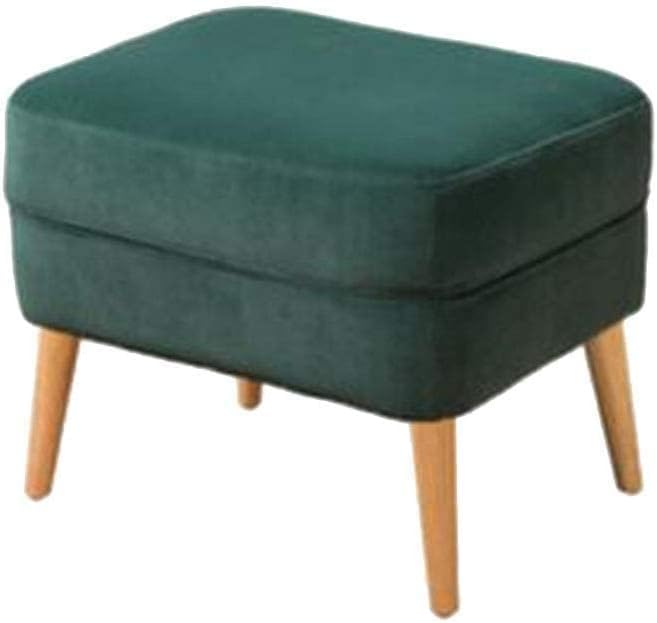 Pouf rectangulaire pour soulager les jambes lourdes avec assise bois et tissu