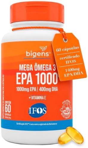 Mega Omega 3, EPA 1000mg + DHA 400mg, Certificado IFOS, 60 cápsul...