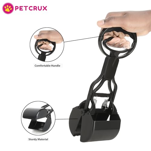 Image of Petcrux Premium Clamp Poop Scooper for Pet Waste, Cleaner & Picker Potty Scooper, High Strength Material, and Durable Spring for Easy Grass and Gravel Pick Up Puppies & Small Breed - Small