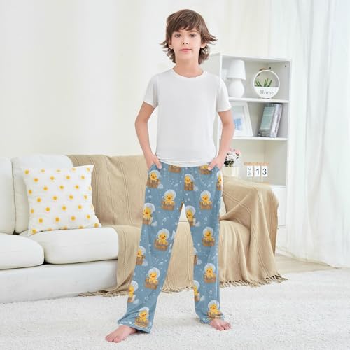 Pajama Pants Duckling Bathing Pattern Long Sleep Pants Lounge Bottoms4