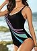 Aleumdr Women's One Piece Swimsuit Tummy Control Swimwear V Neck Adjustable Straps Padded Swimming Costumes Bikini Bating Suits Black 302 Large