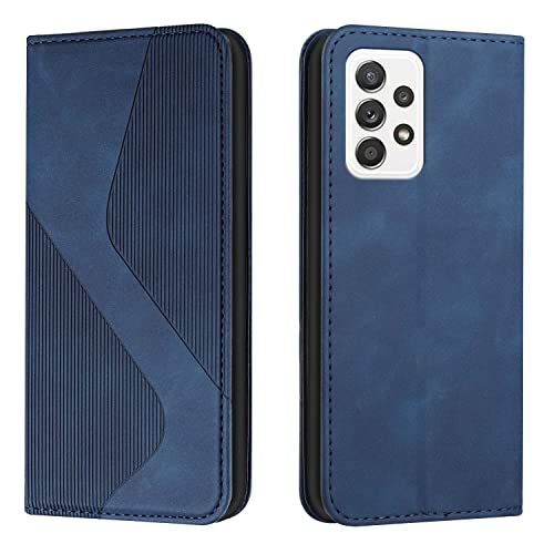 Étui Samsung Galaxy A53 5G housse portefeuille en cuir bleu avec clapet magnétique protecteur