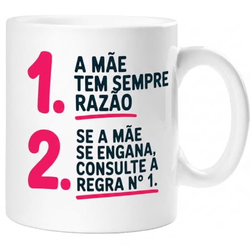360 Onlineprint Canecas para mãe - presente dia da mãe | caneca de cerâmica 325 ml | As Regras da Mãe