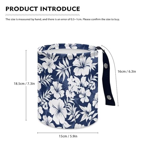 Image of Retro Flower Car Trash Bin with Adjustable Buttons Car Garbage Can Multipurpose Car Storage Bag Collapsible Reusable