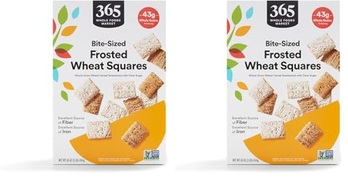 Image of 365 by Whole Foods Market, Frosted Wheat Squares Cereal, 16 Ounce (Pack of 2)