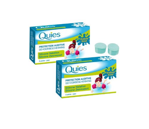 Quies Lot de 2 bouchons d'oreille de natation en silicone pour enfant