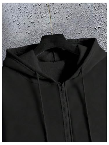 SOLY HUX Men's Zip Up Hoodie Jacket Letter Graphic Print Drawstring Long Sleeve Sweatshirt with Pockets3