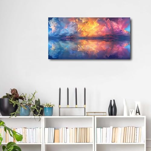 Manualidades de paisaje para adultos para pintar nubes en el salón 4