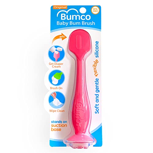 Image of Bumco Baby Diaper Rash Cream Applicator - Baby Bum Brush Diaper Cream Spatula for Butt Paste Diaper Cream - Newborn Baby Essentials, Perfect for Baby Registry, Baby Shower Gifts - Pink