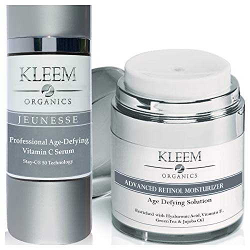 Day & Night Duo Bundle - Vitamin C Serum & Retinol Cream - Natural & Organic Anti Aging Formula for Face - Improve Skin Texture & Glow - Reduce Fine Lines Dark Spots