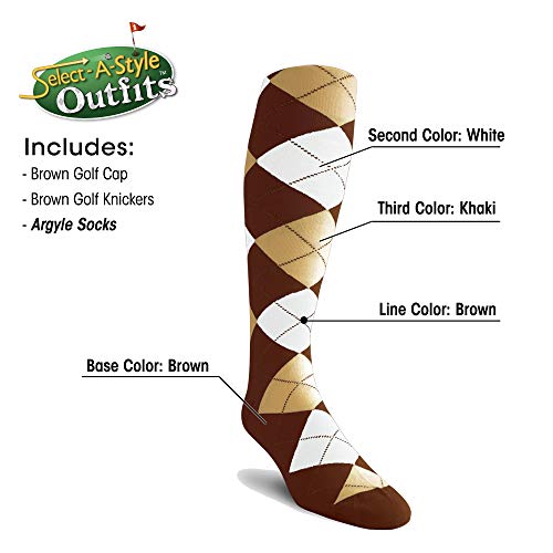 Mens Select A Style Brown Outfit with Matching Golf Cap and Selected Argyle Socks4