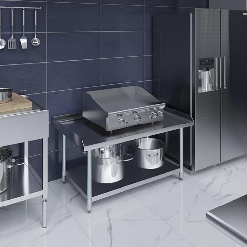 Image of AmGood Stainless Steel Equipment Stand - Heavy Duty, Commercial Grade, with Undershelf, NSF (30 inch Width x 48 inch Length)