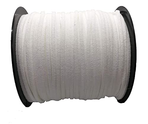 Hilo de ante coreano de 2,6 mm, tira de terciopelo blanco para tejer y bisutería