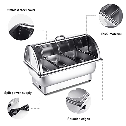 DBMGB Chafing Dish Warmhaltebehälter Speisewärmer, Chafer und Buffet Wärmer Set, Buffetwärmer - Elektrisch, Edelstahl – Bild 5