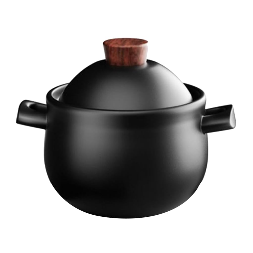 Kichvoe Ceramic Stew Pot Casserole 6.69 Inch Large Capacity Nonstick Cooking Pot with Lid for Soup Noodles Rice Braised Dishes Ideal for Home and Family Gatherings
