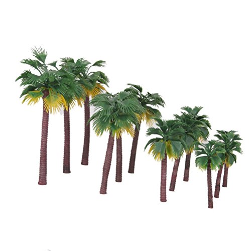 Winomo 12 Pcs Model Trees Mini Layout Rainforest Plastic Train Palm Tree Diorama Scenery 16 * 10 * 5Cm #TOP3