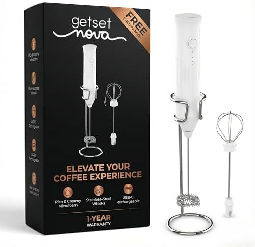 Milk Frother for Coffee, Rechargeable Electric Handheld Frother W...