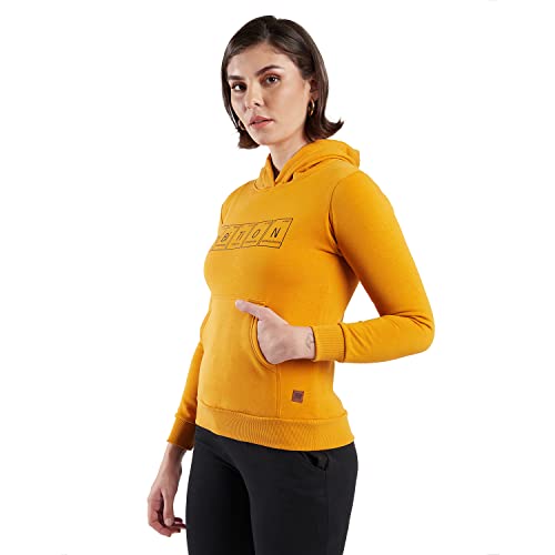 Image of PINACOLADA Women's Cotton Solid Printed Sweatshirt with Hoodie, Regular Fit for Casual Wear Full Sleeve Sweatshirt Crafted with Comfort Fit and High-Performance for Everyday Wear