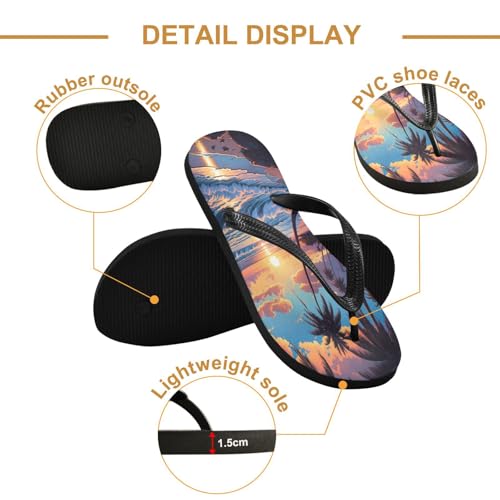 STAYTOP Beach Sunset Flip Flops Sandals of Men's & Women's,Sandals Beach Slippers Shower Slides2