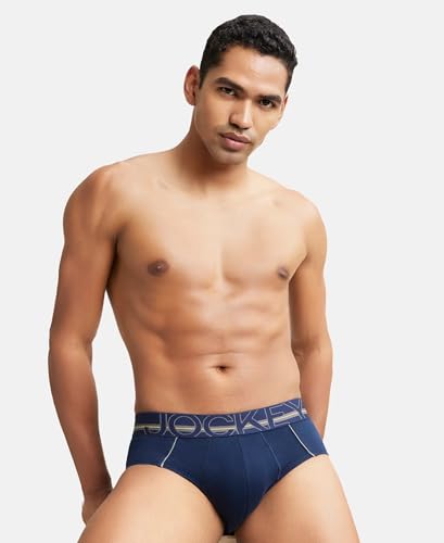 Image of Jockey US14 Men Super Combed Cotton Solid Brief with Ultrasoft Waistband (Colors & Prints May Vary)