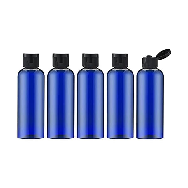 Toureal 100ML Reiseflaschen Set mit Flip Cap (5 Stück) Leere Spender Plastikflasche Set, Abfüllflaschen für Kosmetik mit…