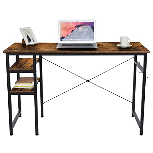 47 Inch Modern Style Computer Desk with 2 Shelves Home Office Desk Standing Desk Industrial Laptop Table Simple Workstations Writing Desk Creative Table Dining Table for Small Space 47 Inch Modern Style Computer Desk with 2 Shelves Home Office Desk Standing Desk Industrial Laptop Table Simple Workstations Writing Desk Creative Table Dining Table for Small Space