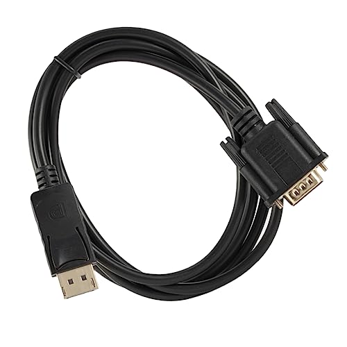 Mikikit Conversion Cable Gold Plated Cable Vga to Displayport to Displayport Adapter Cable for Projector to Vga Cable Displayport to Male to Vga Male Cable Black Copper Core