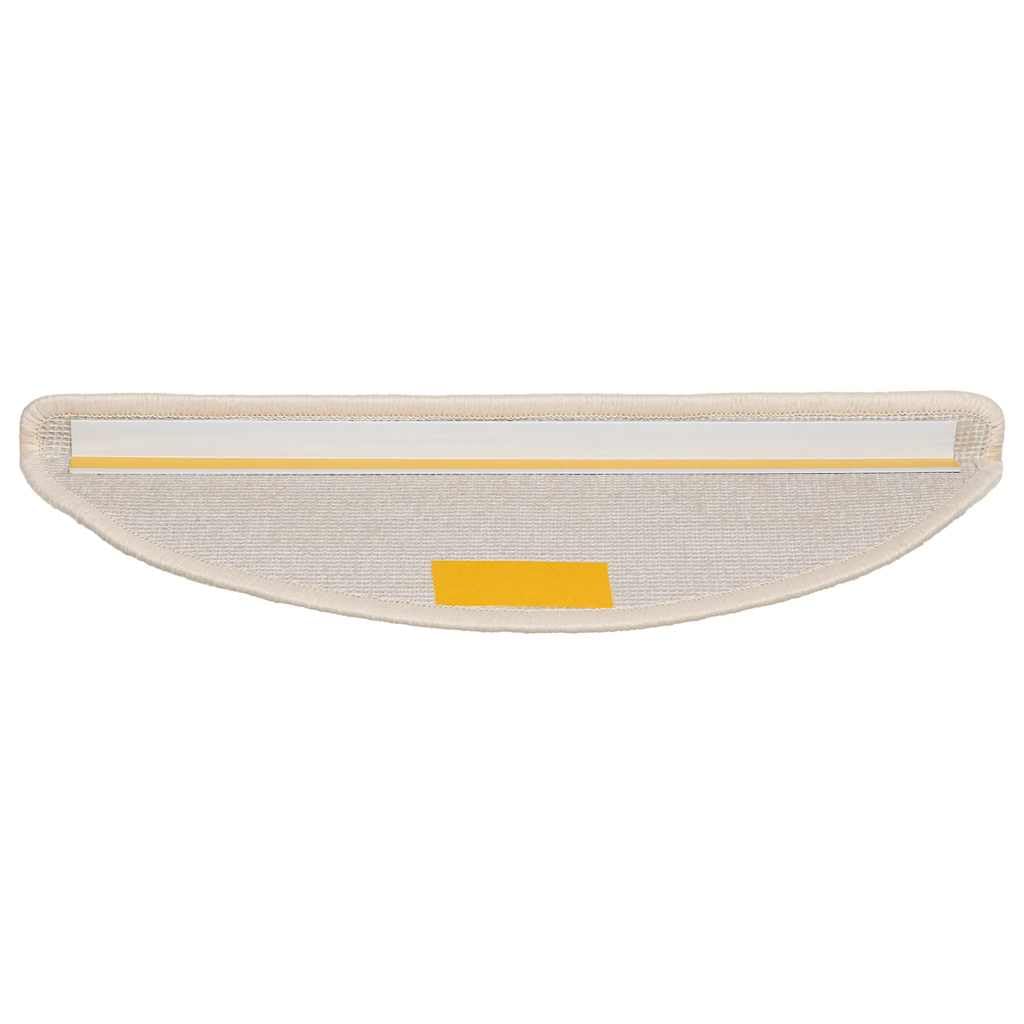 vidaXL Tapis d'escalier 15 pièces 56 x 17 x 3 cm Blanc Demi-Rond