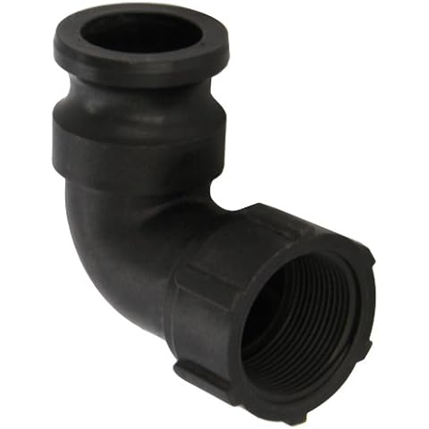 PT Coupling LA Series Polypropylene Cam and Groove Hose Fitting, 90 Degree Elbow, 2" Adapter x NPT Female Cover