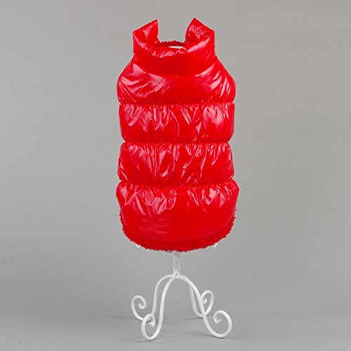 Kismaple manteau imperméable pour chien Veste d'hiver rembourré matelassé Doudoune pour chien Pet chiot vêtements assortis Rouge S Poitrine: 35-37CM