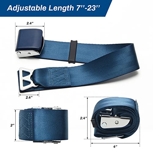 Coolrunner Airplane Seat Belt Extender, Adjustable 7-32" Airplane Seatbelt Extender - FITS MOST Airlines - Free Carrying Case (Blue)2