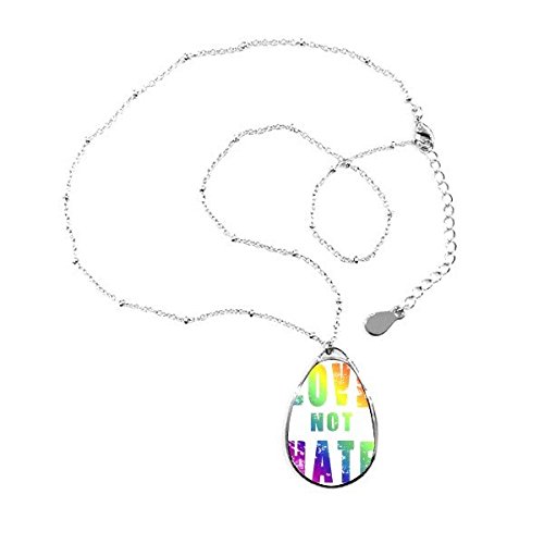 Collier LGBT Drapeau Arc-en-Ciel Transgenre Pendentif Goutte avec Chaîne Bijoux