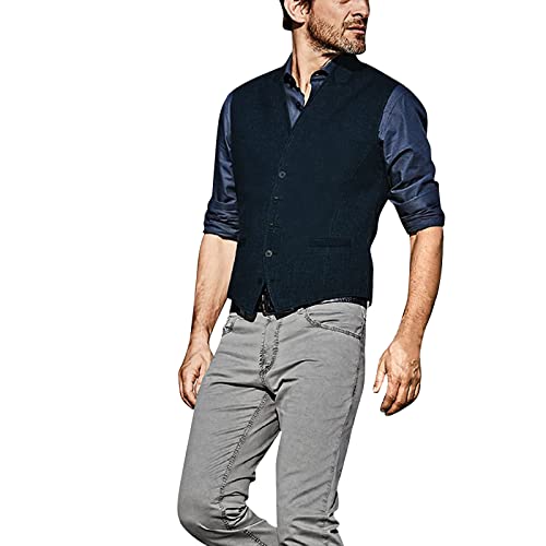 Gilet western sans manches homme col en V coupe ajustée