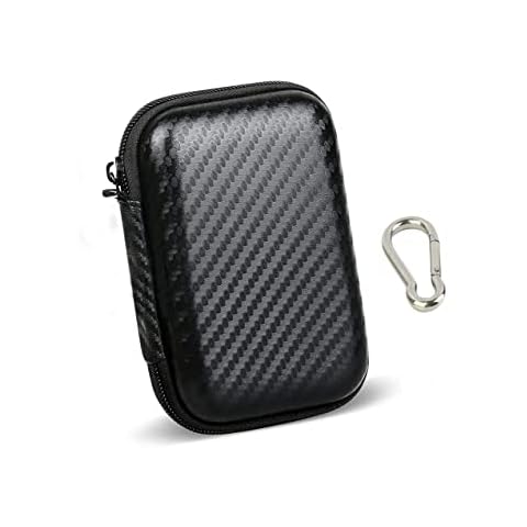 Portable Cable Case, Earphone Cable Storage Bag with Carabiner, Shock and Drop Resistant Hard EVA Protective Organizer for MP3, Charger Cable and Plug (Small) Cover