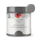 Country Chic All-in-One Chalk Paint for Furniture, Cabinets, Home Decor, Eco-Friendly, Matte Finish, Built-In Primer & Top Coat for Wood, Metal - No Wax Needed (Cobblestone (Grey), Sample (4 oz)) -