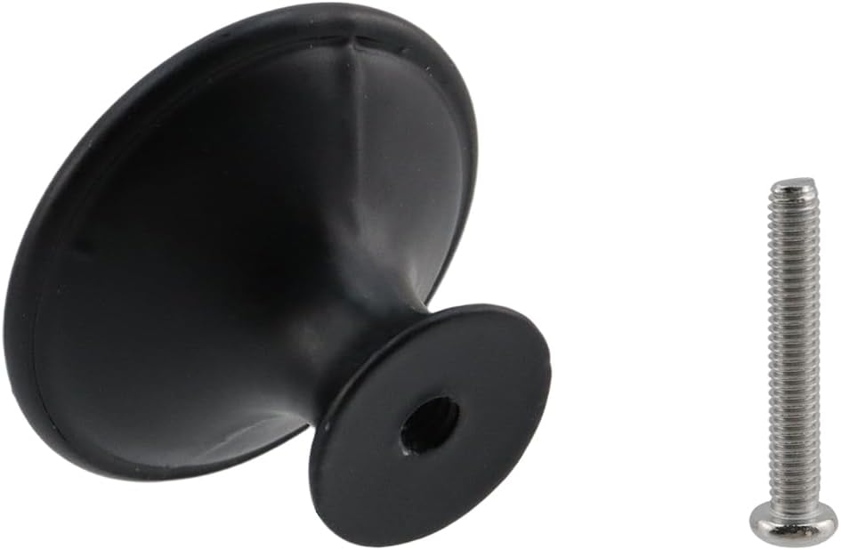 Geesatis 20 pcs Black Cabinet Knobs Round Brushed Nickel Drawer Knobs Modern Cabinet Door Knobs Kitchen Cabinet Knobs, with Mounting Screws, Knob Dia 1.2 inch