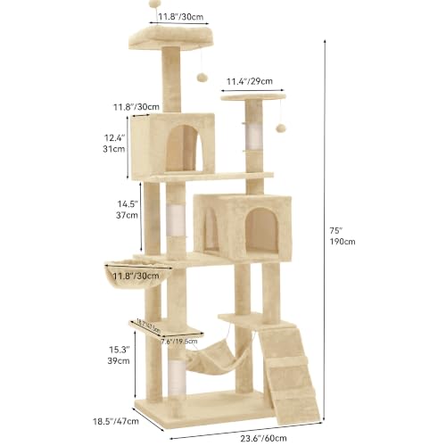 Torre para gatos de 75 pulgadas para interiores miniatura 3