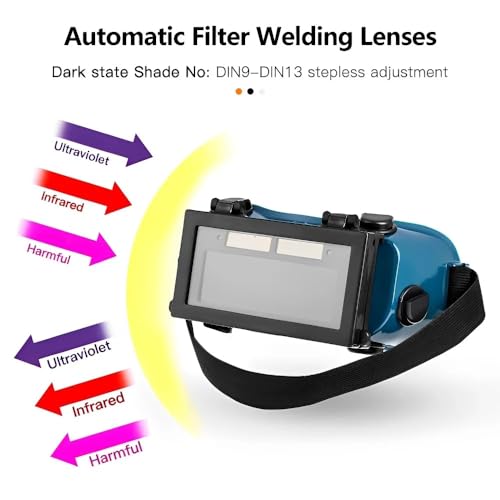 Image of AASONS Auto Darkening Welding Goggle Automatic Solar Cell Powered Safety Eye Protect Lens Welder Mask Industrial Purpose For ARC MMA MIG TIG Welding | UV Protection | Variable Light Protective Glasses