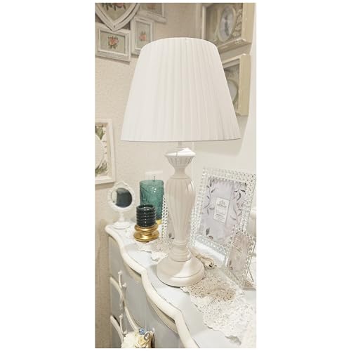 BRULAMP Lampada da tavolo abat-jour grande bianco in legno rigato con paralume, artigianale made in italy