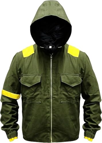Image of Mens Lightweight Cotton Bomber Green Hoodie Jacket