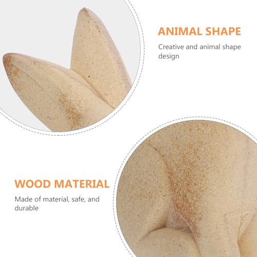 Exceart U71101B315527P9Y0S5EUFRCQ Unfinished Wood Animal Ornament Blank Wood Rabbit Peg Doll Figure Cutout Table Statue Model Desktop Centerpiece thumb #3
