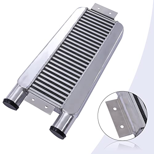 Futchoy Universal Aluminum Intercooler Universal Turbo Intercooler 2.5" Car Universal Intercooler Replacement Aluminum Intercooler (24X11X3") #TOP3