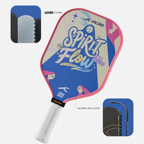 Image of Hundred Spirit X Flow - Pickleball Paddle | 13mm Core | Wide Body Power Paddle | Enhanced Sweet Spot | Ideal for Beginners & Intermediate Players | Free Paddle Bag