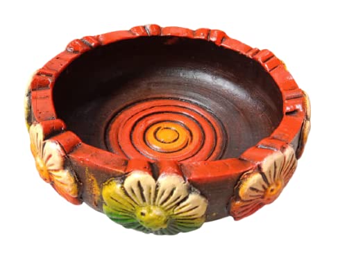 Image of Turtuls Group Best Ceramic Terracotta Solid Decorative Urli Bowl (Multicolour- 13 inch) Unique Shape