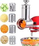 Attache de broyeur en acier inoxydable pour KitchenAid Mélangeurs de support, Grandes Salades, Accessoires Grater Cheese avec 4 Lames, Lave-vaisselle sans danger